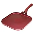 Ecolution Non-Stick Griddle Pan Dishwasher Safe, Silicone Handle, Specialty Cookware for Family, Griddle-11 Inch, Crimson Sunset