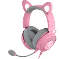Razer Kraken Kitty V2 Pro Wired RGB Headset: Interchangeable Ears (Kitty,Bear,Bunny) - Stream Reactive Lighting Detachable HyperClear Cardioid Mic 50mm Drivers 7.1 Surround Sound Quartz Pink,Standard