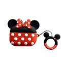 Compatible with Airpods Pro Case,Cute Cartoon Disney Mickey Minnie Mouse Design Soft Silicone Protective Case for Apple Airpods Pro 2019/Airpods Pro 3,Red