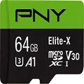 PNY P-SDU64GU3100EX-GE 64GB Elite-X Class 10 U3 V30 MicroSDXC Flash Memory Card