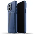 Mujjo Full Leather Wallet Case for iPhone 13 Pro Max with Card Holder (Monaco Blue)