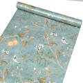 Vintage Botanical Birds Peel and Stick Wallpaper Vinyl for Walls Kitchen Bathroom Bedroom Cabinets Decor Self Adhesive Apple Tree Contact Paper Shelf Drawer Dresser Liner 17.7X117 Inches