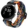 kytuwy Pixel Watch Band-Stretchy Nylon Sport Band Compatible with Google Pixel Watch ,Adjustable Braided Solo Loop Soft Pixel Watch Bands,Replacement for Google Watch Band Women Men