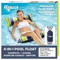 Aqua 4-in-1 Deluxe Monterey – Resort-Quality Pool Float and Water Hammock – Multi-Purpose, Inflatable Pool Floats for Adults with Thick, Durable Material – Navy/Green Stripe