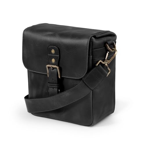 MegaGear Torres Mini MG1328 Genuine Leather Camera Messenger Bag for Mirrorless, Instant and DSLR Cameras - Black