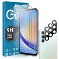 【3+3 Pack 】T Tersely Screen Protector for Samsung Galaxy A34 5G with 3 Pack Camera Lens Protector, Tempered Glass Film, 9H Hardness, Ultra-clear, Shatterproof Anti-Scratch Film Screen Protector