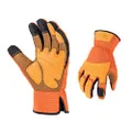 Vgo 1-Pair Gardening Gloves Men, Safety Work Gloves, Puncture-proof, Thornproof, Touchscreen (Size L, Orange, SL7475)