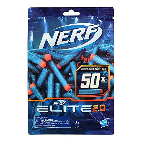 Nerf Elite 2.0 50-Dart Refill Pack - 50 Official NERF Elite 2.0 Foam Darts - Compatible With All Nerf Elite Blasters