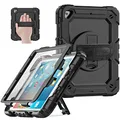 SEYMAC iPad Mini 5 Case, iPad Mini 4 Case, Full Body Protection Shockproof Case with Screen Protector Pencil Holder [360 Rotating Hand Strap/Stand] Shoulder Strap for 7.9'' iPad Mini 4th/5th Gen Black
