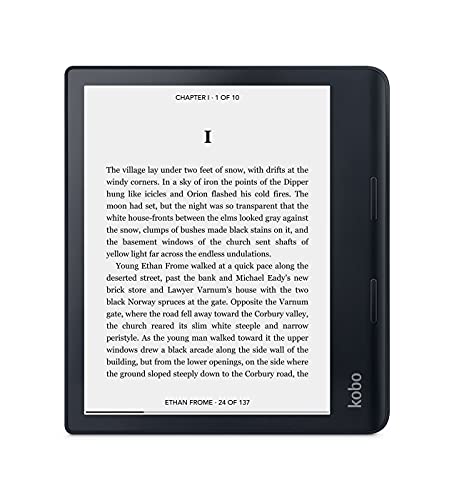 Kobo Sage | eReader | 8” HD Glare Free Touchscreen | Waterproof | Adjustable Brightness and Color Temperature | Blue Light Reduction | Bluetooth | WiFi | 32GB of Storage | Carta E Ink Technology,Black