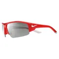 Nike Golf Men's Skylon Ace Xv Rectangular Sunglasses, University Red/White Frame, 75 mm