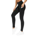 THE GYM PEOPLE Thick High Waist Yoga Pants with Pockets, Tummy Control Workout Running Yoga Leggings for Women (X-Large, Black )