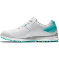 FootJoy Women's Pro/Sl Golf Shoes, White/Aqua, 5.5 US