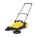Kärcher S 4 Twin Sweeper (Max. Surface Capacity: 2400 m²/h, 2 Side Brushes, Sweeping Container: 20 L, Working Width: 680 mm, Space-Saving Storage, Height-Adjustable Push Handle), Foldable