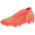 adidas Unisex-Adult Edge.2 Predator Firm Ground Soccer Shoe, Solar Red/Solar Green/Black, 8.5 Women/8.5 Men