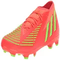 adidas Unisex-Adult Edge.2 Predator Firm Ground Soccer Shoe, Solar Red/Solar Green/Black, 13 Women/13 Men