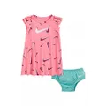 Nike Baby Grils Dri-FIT Swoosh Print Dress And Bloomer 2 Piece Set (Sunset Pulse(06H331-A0G), 9 Months)