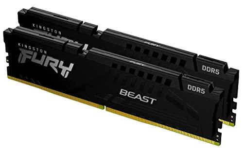 Kingston Technology Fury Beast 32GB (2x16GB) 5600MT/s DDR5 CL36 Desktop Memory Kit of 2 | AMD Expo | Plug N Play | KF556C36BBEK2-32, Black