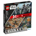 LEGO Star Wars Galactic Adventures 66708, 3-in-1 Building Toy Gift Set: The Mandalorian Trouble on Tatoonie and Imperial Armored Marauder and Clone Wars Duel on Mandalore