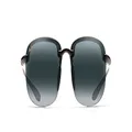 Maui Jim Ho'okipa Reader Asian Fit Rectangular Reading Sunglasses, Gloss Black/Neutral Grey Polarized, Medium + 1.5