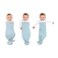 The Ollie Swaddle - Helps to reduce the Moro (startle) reflex - Made from a custom designed moisture-wicking material (Sky)