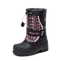 DREAM PAIRS Boys & Girls Mid Calf Waterproof Winter Snow Boots, Kamick-black Pink, 10 US Toddler