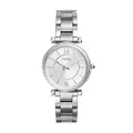 Fossil Women's Carlie Quartz Stainless Steel Watch, Silver Glitz, Regular, Carlie - ES4341