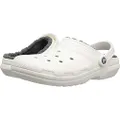 Crocs Sandals, Classic Lined Clogs, white/gray, 5 US