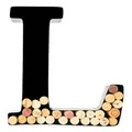 will's Wine Cork Holder - Metal Monogram Letter (L), Black, Large | Wine Lover Gifts, Housewarming, Engagement & Bridal Shower Gifts | Personalized Wall Art | Home Décor