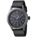 Timex Men's TW4B14200 Expedition Scout 40 Black Leather/Nylon Strap Watch, Blackout, 40 mm, Classic