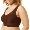 Chantelle Women's Soft Stretch Padded V-Neck Bra Top, Walnut, Medium-Large