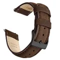 Ritche 22mm Leather Watch Band Quick Release Leather Watch Strap (Saddle Brown)