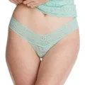 hanky panky Women's Signature Lace Low Rise Thong, Mint Sprig Green, One Size