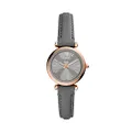 Fossil Women's Carlie Mini Quartz Stainless Steel and Eco-Leather Watch, Color: Rose Gold, Grey (Model: ES5068)