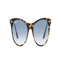 Ray-Ban Rb2185 Wayfarer Ii Round Sunglasses, Yellow Havana/Clear Gradient Blue, 55 mm