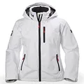 Helly Hansen Women's Crew Hooded Waterproof Windproof Breathable Rain Coat Jacket, 001 White, Medium