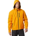 Helly-Hansen Men's Standard Crew Hooded Midlayer Fleece Lined Waterproof Raincoat Jacket, 328 Cloudberry, Small