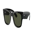 Ray-Ban RB0840s Mega Wayfarer Square Sunglasses, Black/Green, 51 mm