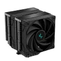 DEEPCOOL AK620 ZERO DARK R-AK620-BKNNNMT-G-1 High Performance Twin Tower Air Cooled Cooler with Two Superior 4.7 inches (120 mm) Fans