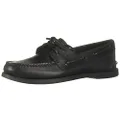 Sperry Men's Authentic Original 2-Eye Boat Shoe, BLACK/BLACK, 9 M US