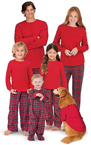PajamaGram Family Christmas Pajamas Set - Cotton Flannel, Red, Womens, 2X, 24-26