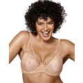 Playtex Women's Love My Curves Thin Foam with Lace Full Coverage Underwire Bra #4514, Caffe Blue Lait/Ivory Pearl, 44DD
