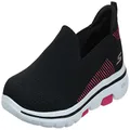 Skechers Women's Go Walk 5 Prized Sneaker, Black/Pink, 8.5