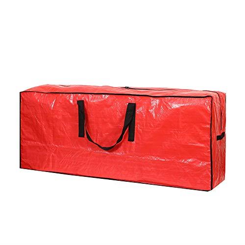 Christmas Tree Storage Bag - Fits Up to 7.5 ft Holiday Xmas Disassembled Trees with Durable Reinforced Handles & Dual Zipper - Waterproof Material Protects from Dust, Moisture & Insects (Red)