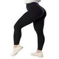 Kamo Fitness High Waisted Yoga Pants 25" Inseam Serenity Leggings No Front Seam Soft Workout Tights (Black, S)