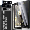 UniqueMe [2+2 Pack for Google Pixel 7a 5G-6.1 Inch [2023] Screen Protector and Camera Lens Protector,Tempered Glass 9H Hardness, [Fingerprint Support][Alignment Tool][Not for Pixel 7 or Pixel 7 Pro]