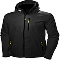 Helly Hansen Men's Standard Crew Hooded Waterproof Windproof Breathable Rain Coat Jacket, 990 Black, Medium
