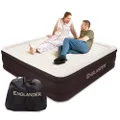 Englander California King Air Mattress with Built in Pump Raised - Double High- Luxury Size Camping Mattress - Blow Up Floor Bed for Home - Microfiber, Waterproof Airbed with Patch Kit