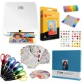 Kodak Step Slim Instant Mobile Photo Printer - Kit: 20 Pack Zink Paper, Scissors, Scrapbook Album, Markers, Sticker sets