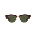 Ray-Ban Women's Rb0316s Mega Clubmaster Square Sunglasses, Mock Tortoise on Gold/Green, 50 mm